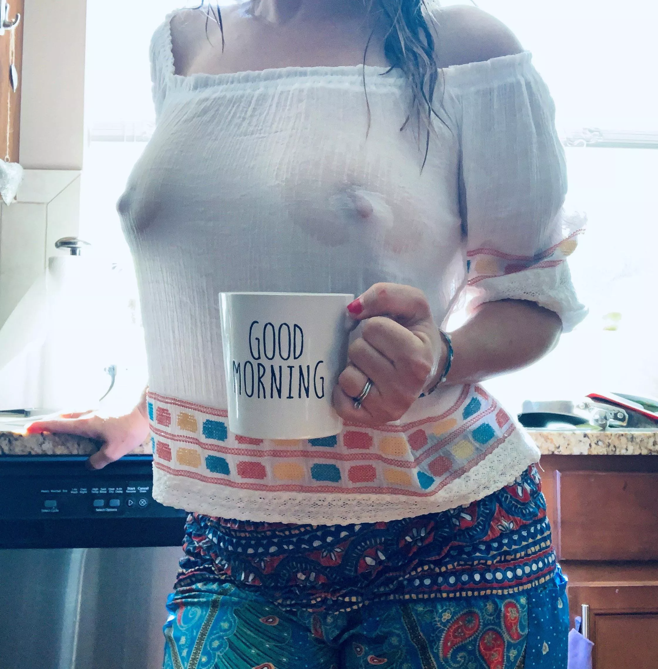 Oh no, the counter was wet. posted by ThatCplNextDoor