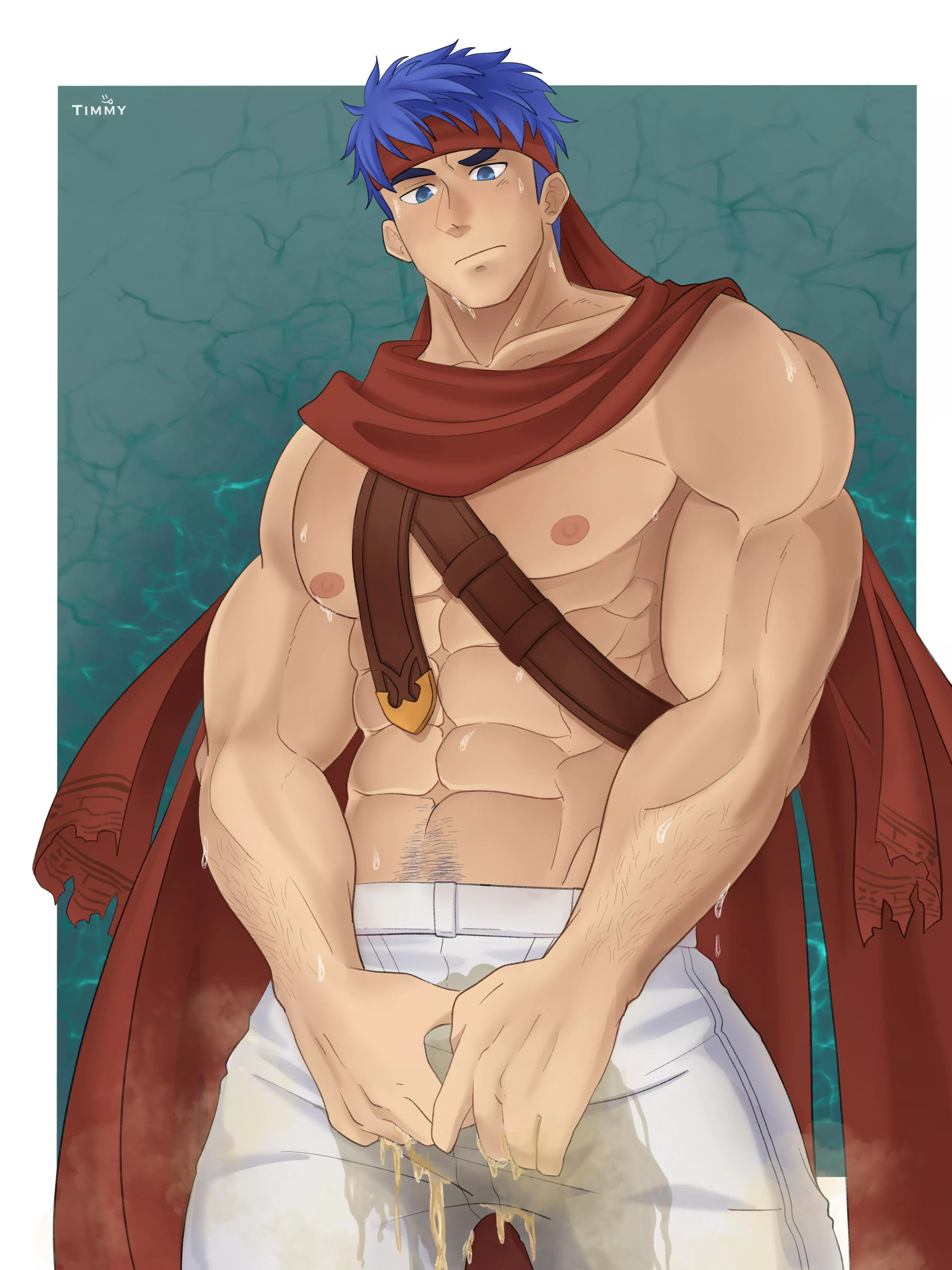 Omorashi Ike from Fire Emblem 🥵 commissioned artwork posted by Cable_Comprehensive