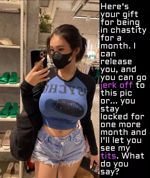 Only a few more months and you'll get to see her completely naked, stay caged! by SampleFluid