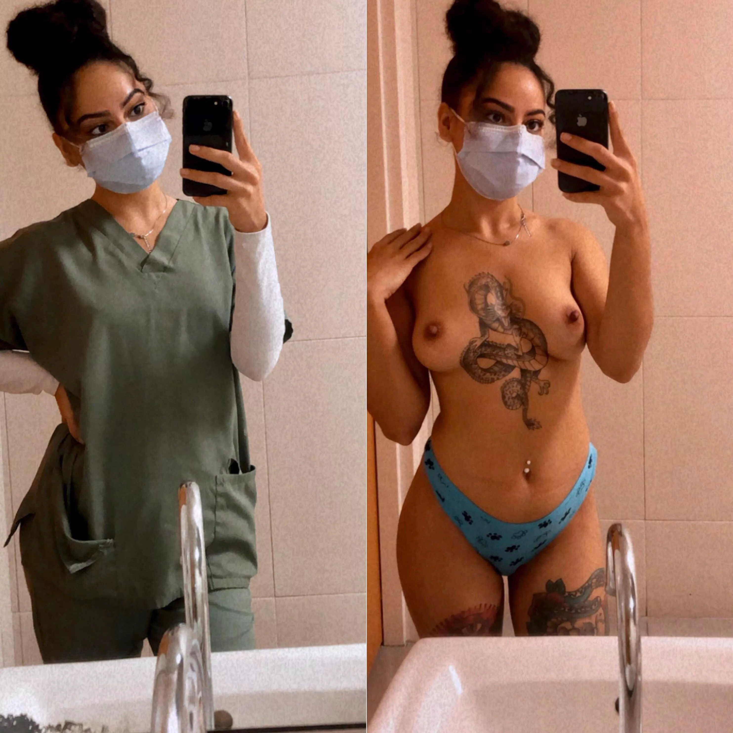 on/off, scrubs edition 😁 posted by frenchtoasthanna