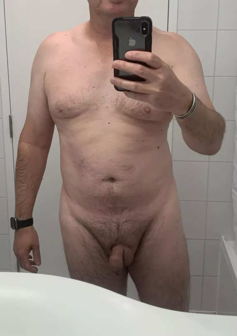 Oops you caught me about to get in the shower….would you like to join? posted by daddycumba