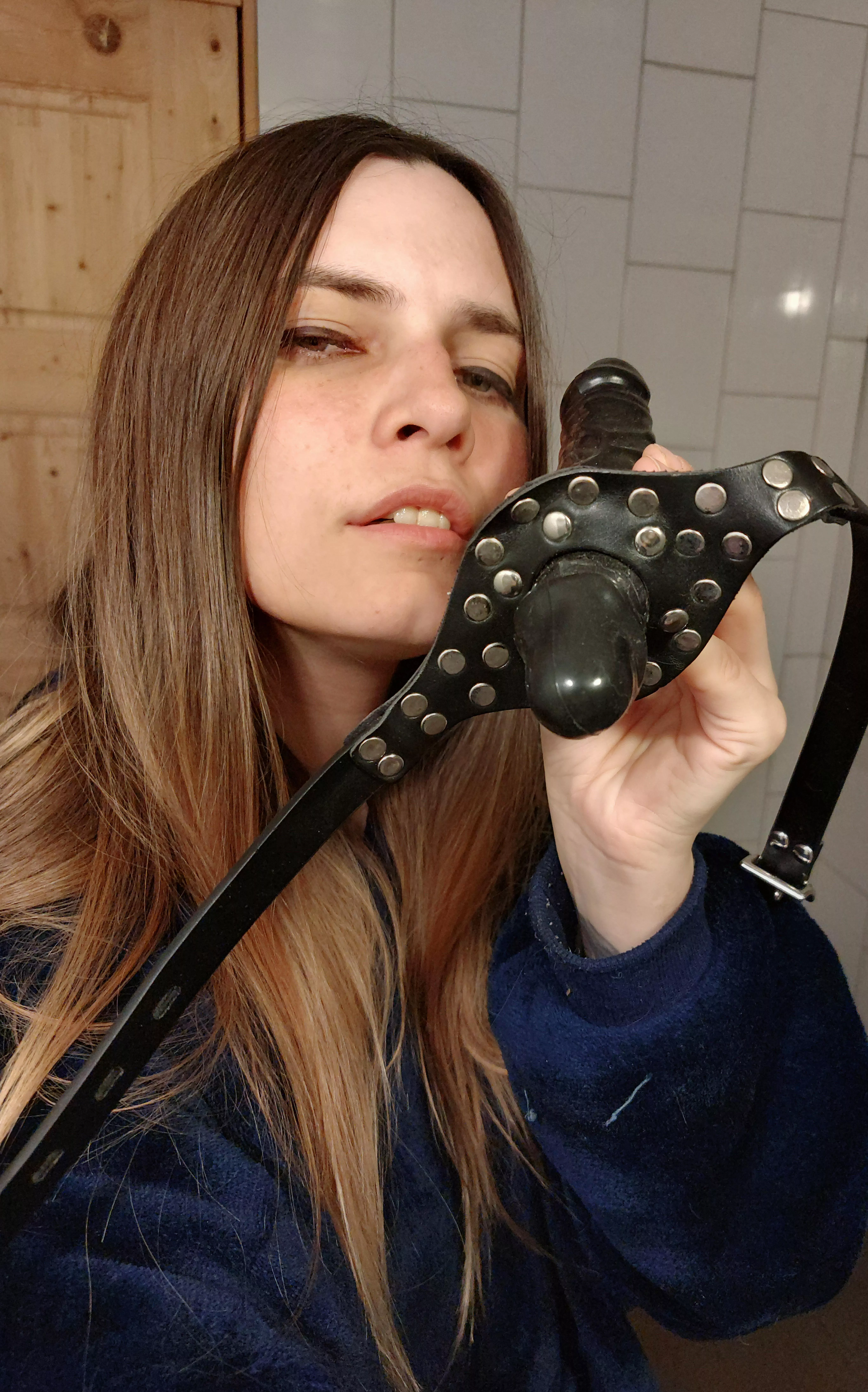 Open your dirty mouth. This gag is needed, since even rubber is better than your useless cock. [OC] [Domme] posted by Mistress_Priest