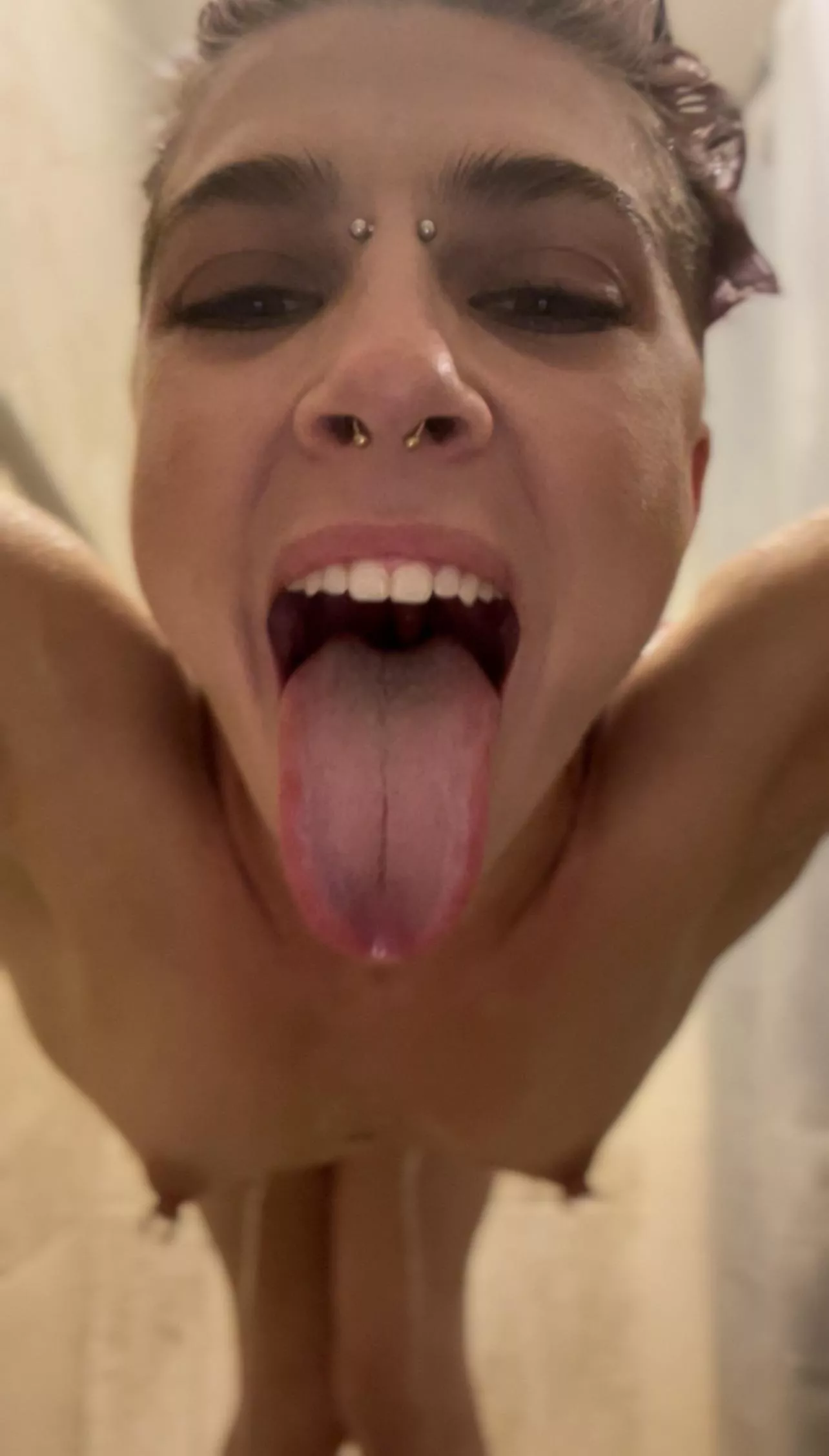 Opening wide for you while we shower together 😛😝 posted by randapanda423