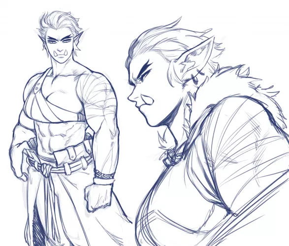 Orc lady OC sketch(@Sotchosis) by TheTMoneyMan