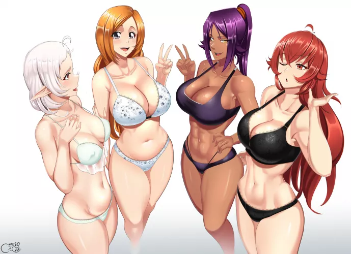 Orihime, Yoruichi, Eris Greyrat (Castell) [Bleach, Jobless Reincarnation] by HazardouzBird