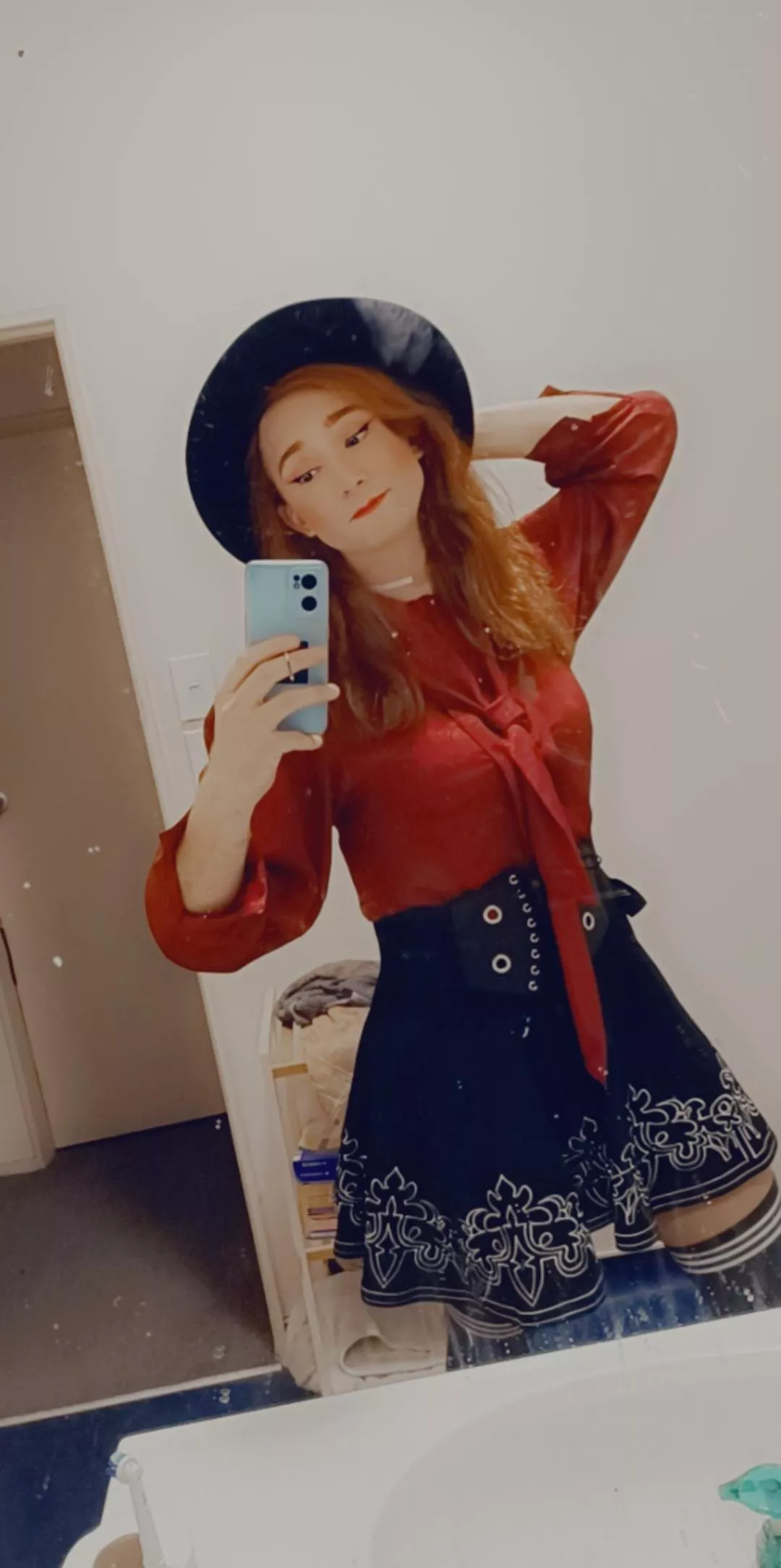 outfit check before my date. wish me luck 😁 posted by fishinariver