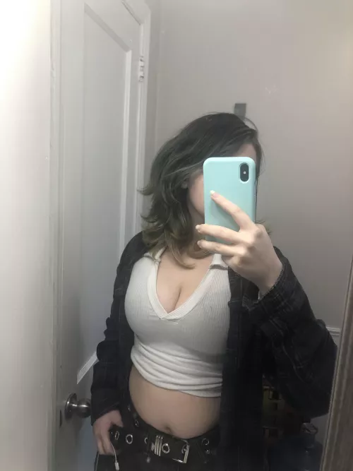 Outfit from today 💚💚 love showing off my cleavage by Prosciuttoisbestboi