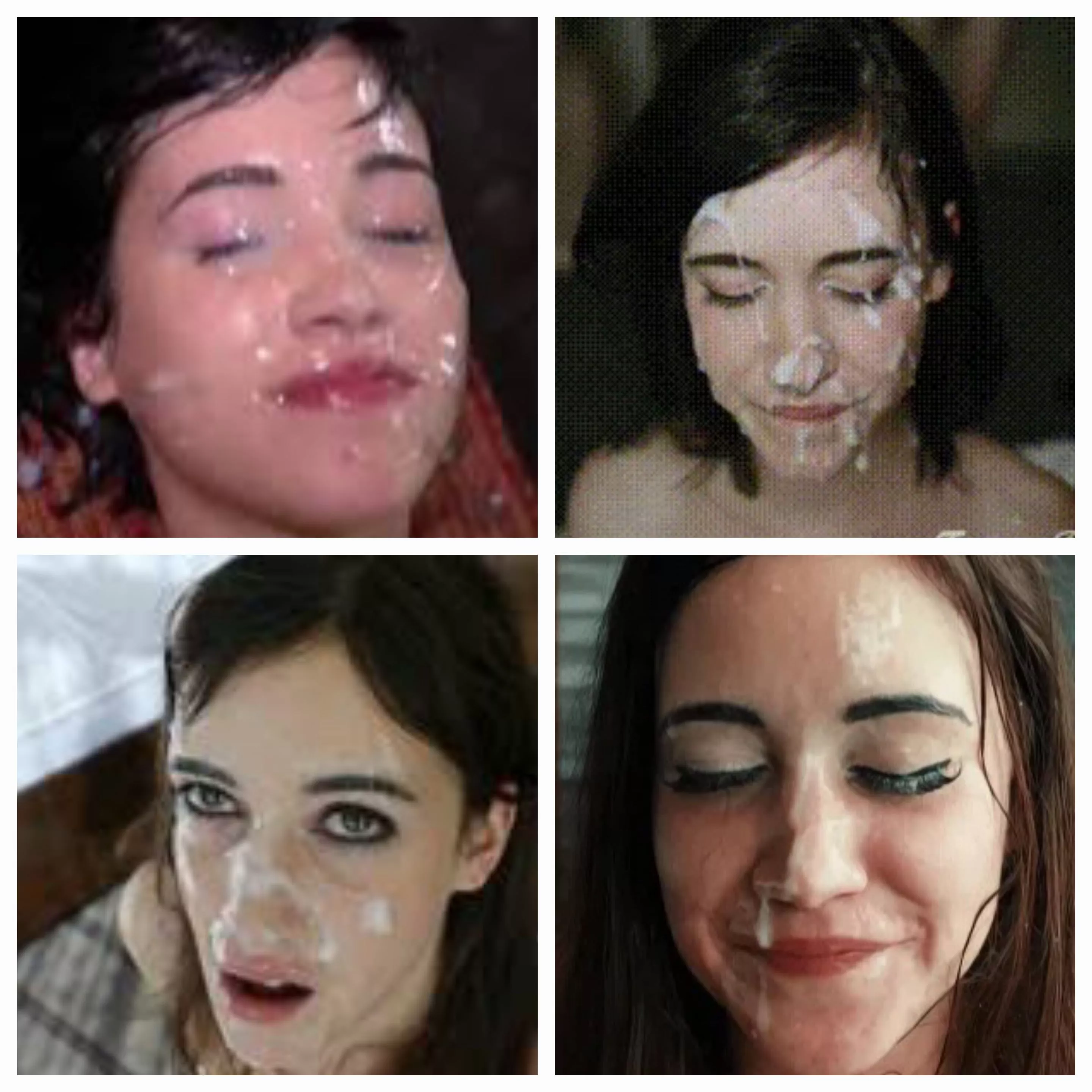 Over 40 loads on my slut face in 4 pictures;) posted by GangbNgCum