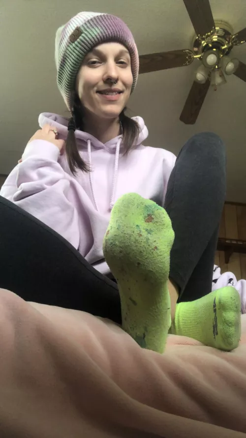 Paint stains from doing a mural a while back 😅 they are cute though right? by Independent_Box_4871