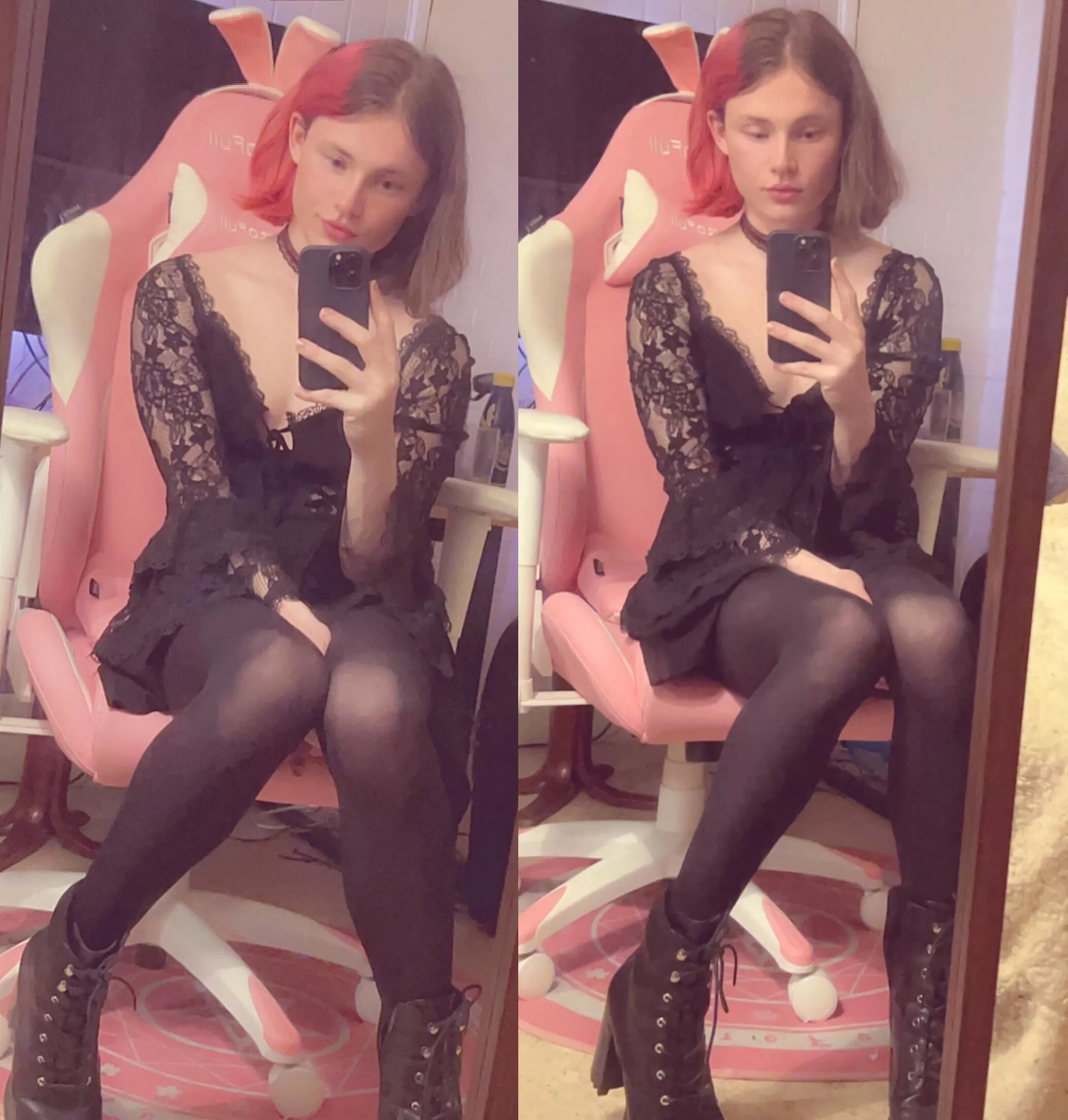 Pastel pink goes best with black imo 💖🖤 posted by suselida