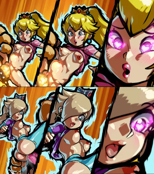 Peach & Rosalina in Mario Strikers style (Jcm2) by ObserveAndHerve