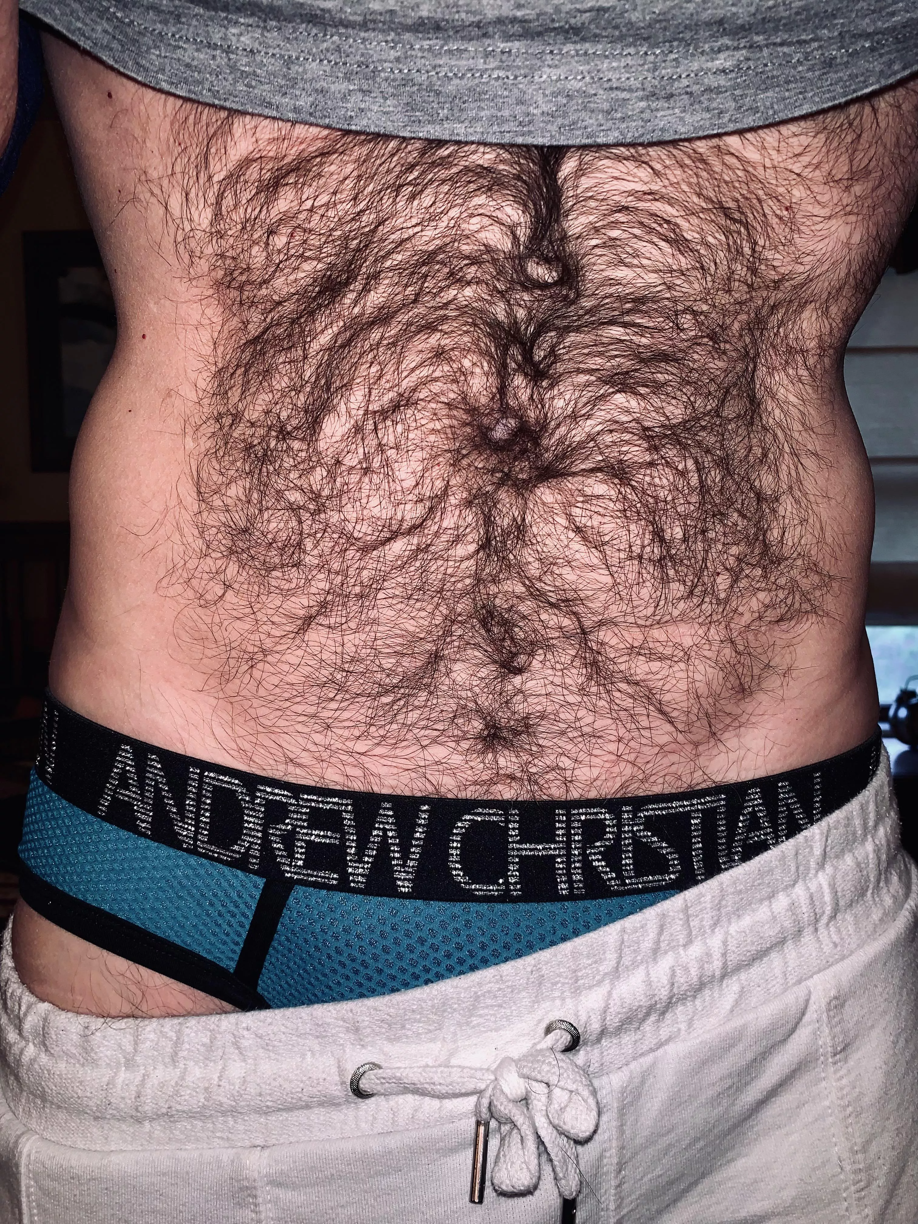 Peekaboo furry belly. You never know what us dudes are hiding under our shirts... posted by jerseyjaxoff