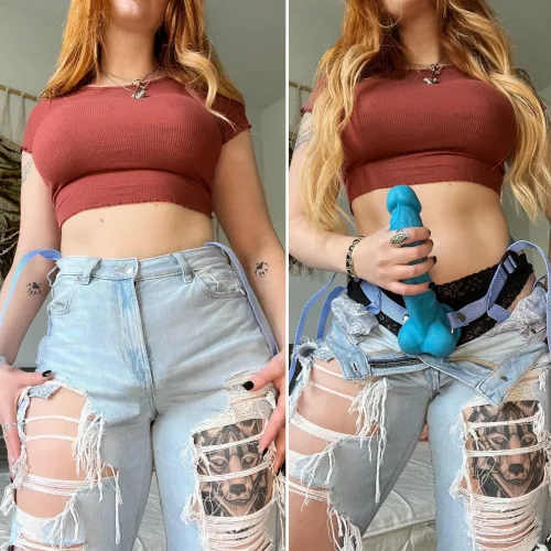 People ask my why I wear baggy jeans. To hide my massive strap of course! by princess_vasilisa