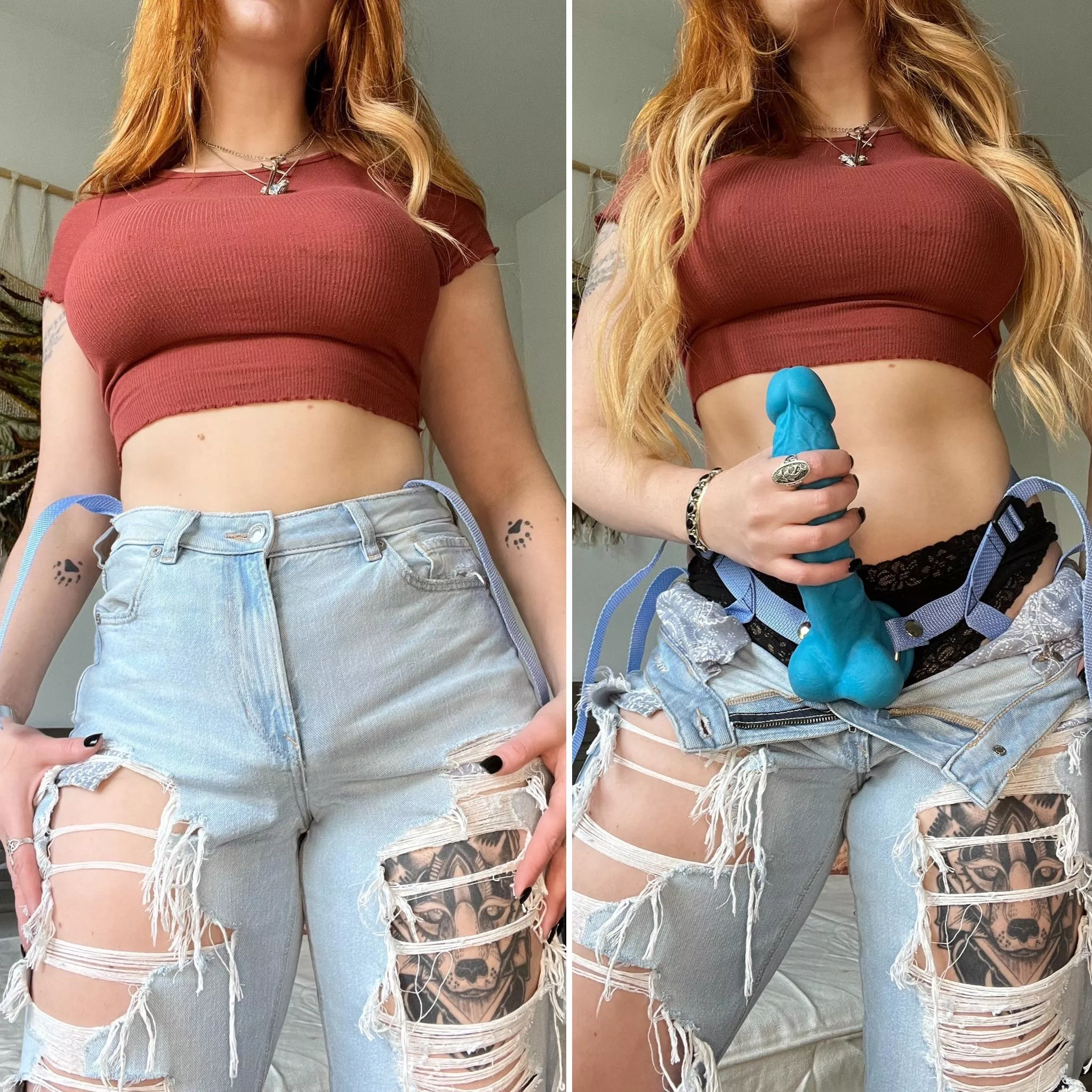 People ask my why I wear baggy jeans. To hide my massive strap of course! posted by princess_vasilisa