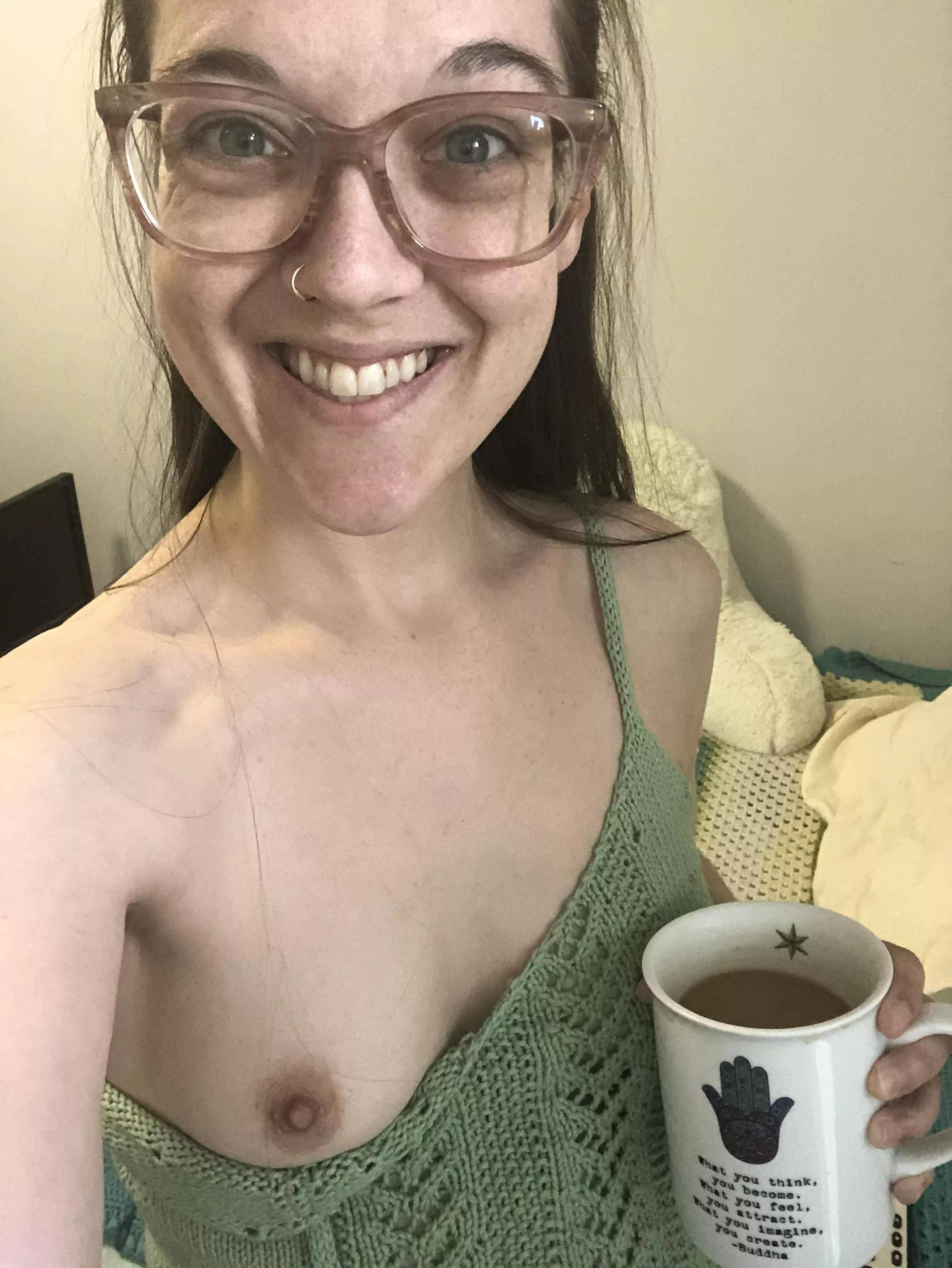 Perfect photo-op before finishing up the second side 😉 posted by keepingthisasecret