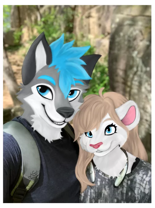 Photo “paint” over of my wife and I’s sonas from our hiking trip last fall! by Jubzart