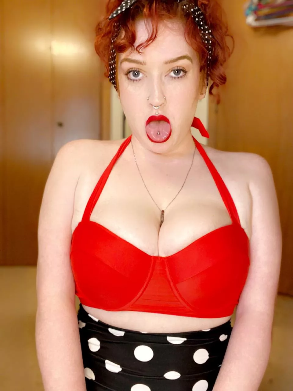 Pierced pinup tongue posted by cpgig