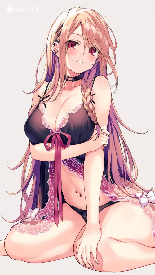 Pink-Accented Lingerie [Original] by CheetahSperm18