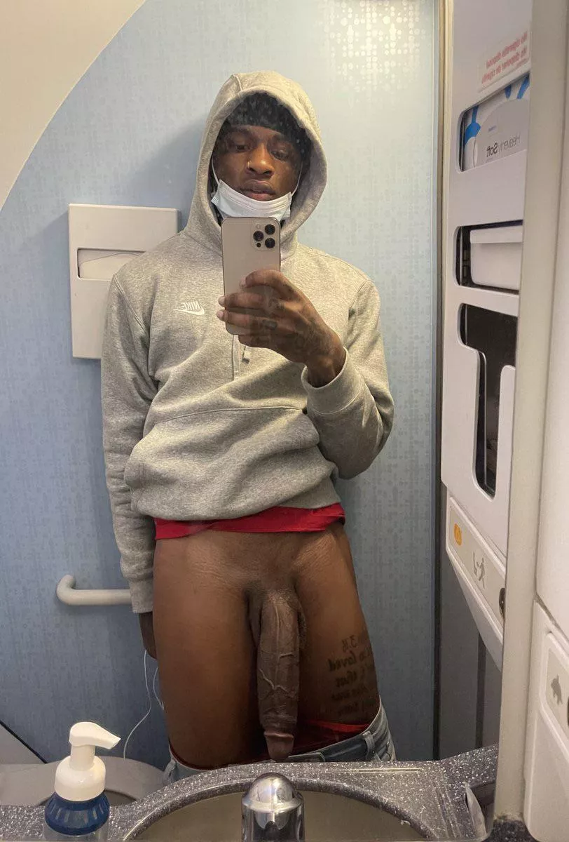 Plane bathroom selfie. Omw to go fuck someone’s wife 😈. Who wanna be next? posted by Idkwhattopyhere