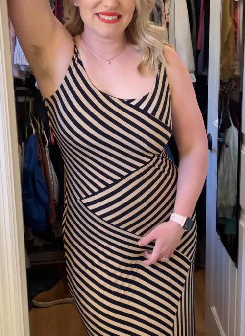 Playing a bit over the dress before going out with no panties on. Sleeveless to show off the pits!😉 by randyrabbit1983