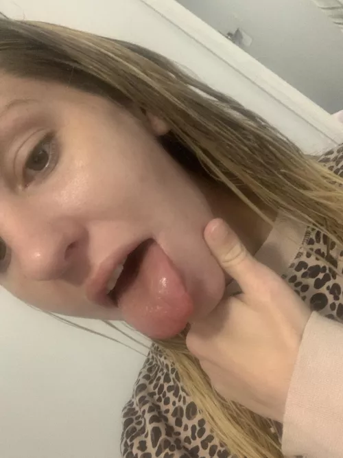 Playing around freshly showered with my tongue out by PantiePrincess300