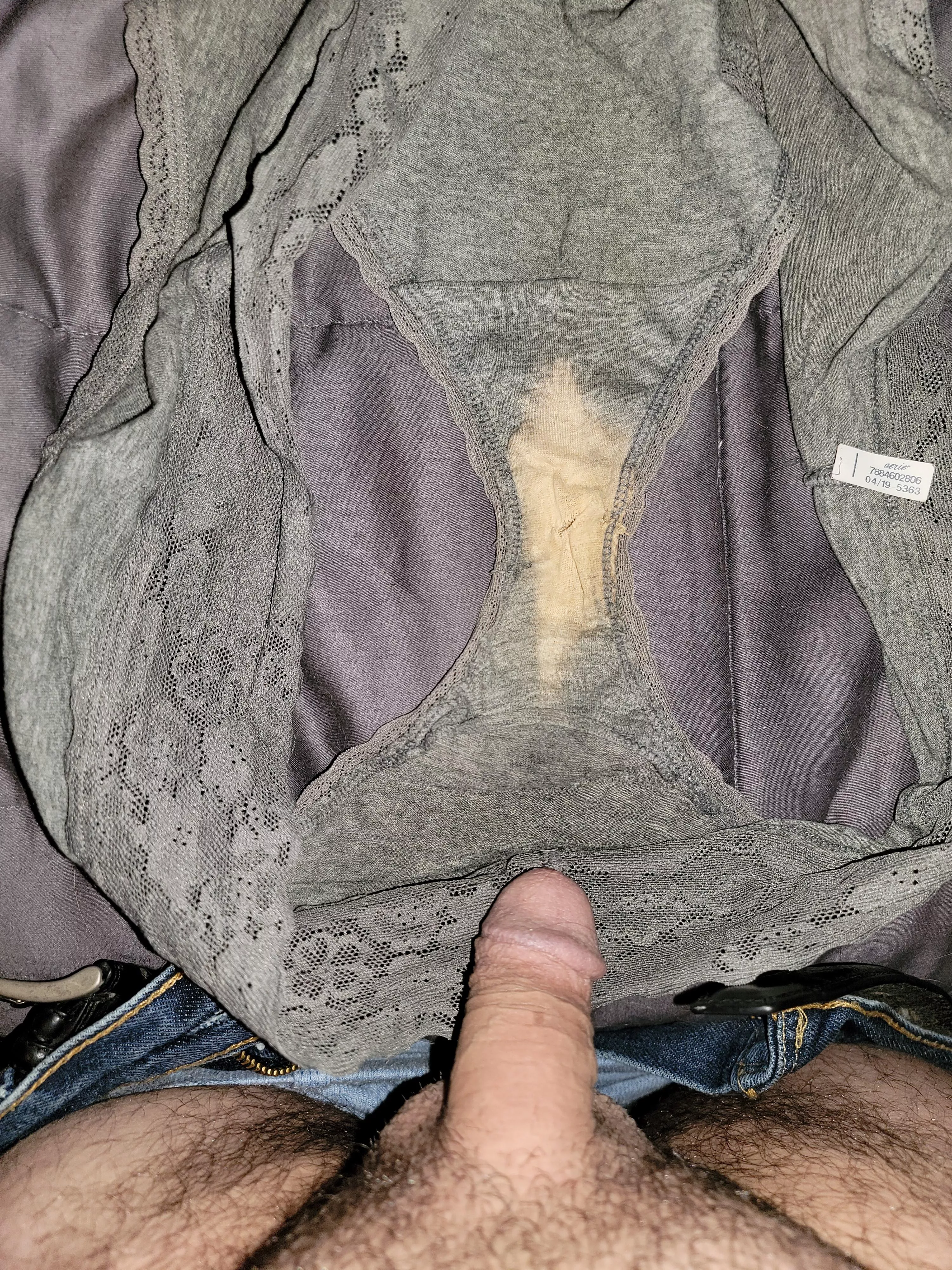 Playing with wife's dirty panties while she is away posted by smalldickhubby2020