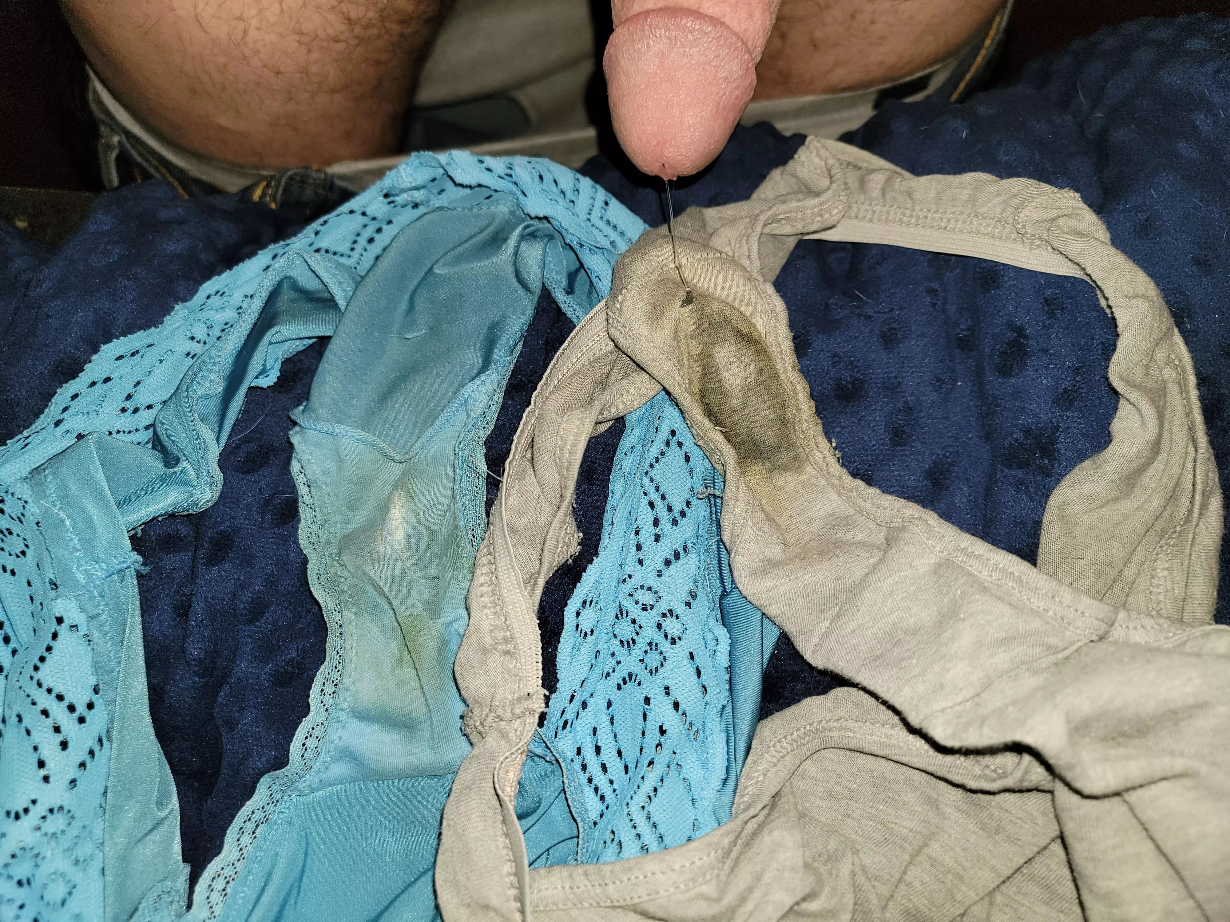 Playing with wife's smelly dirty panties posted by smalldickhubby2020