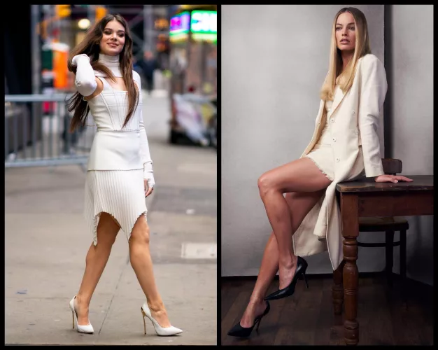 Please milk me as a celeb with sexy legs and feet like Hailee Steinfeld or Margot Robbie by LeadingSwordfish7718