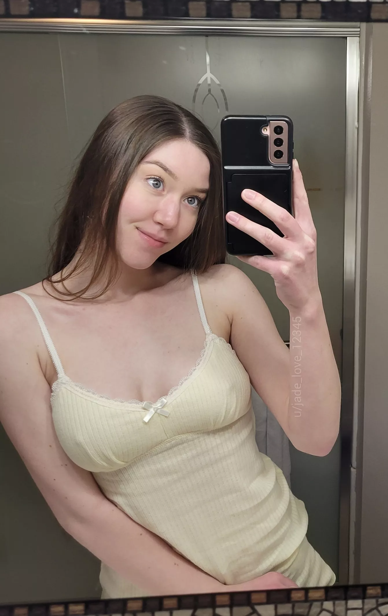 Pokies showing through my yellow nightgown posted by jade_love_12345