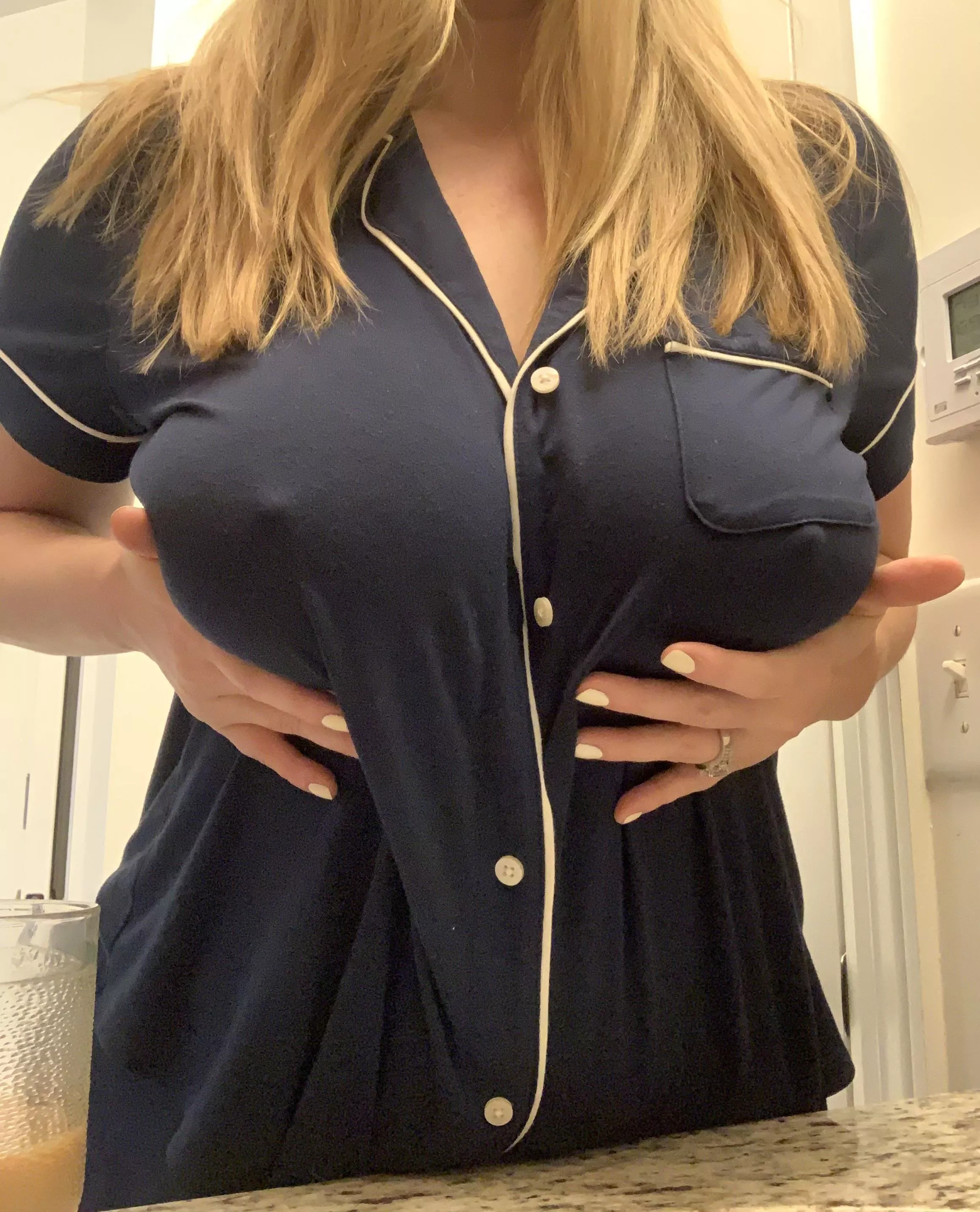 Poking out of the pjs posted by MrsMilfMoney