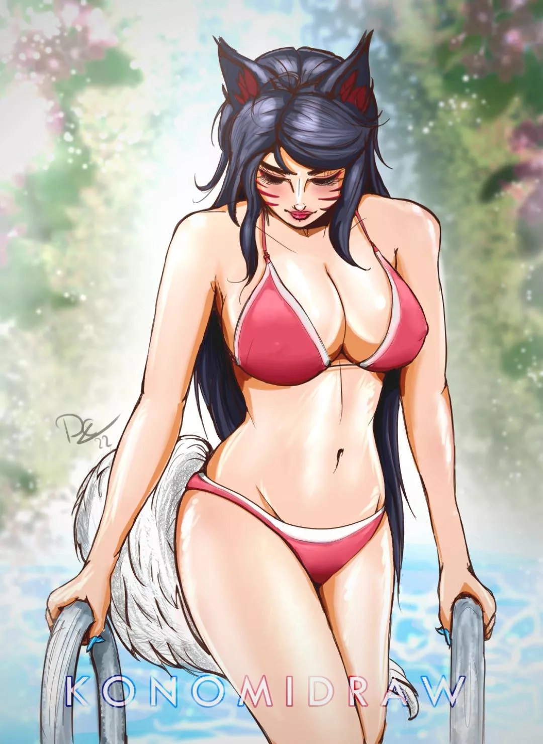 Pool party Ahri (konomidraw) posted by dog2465