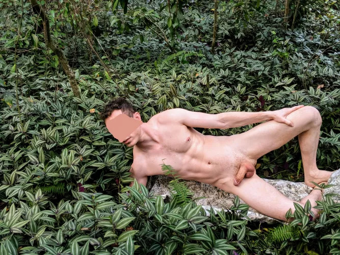 Posing nude in the forest by mystickeeperz2