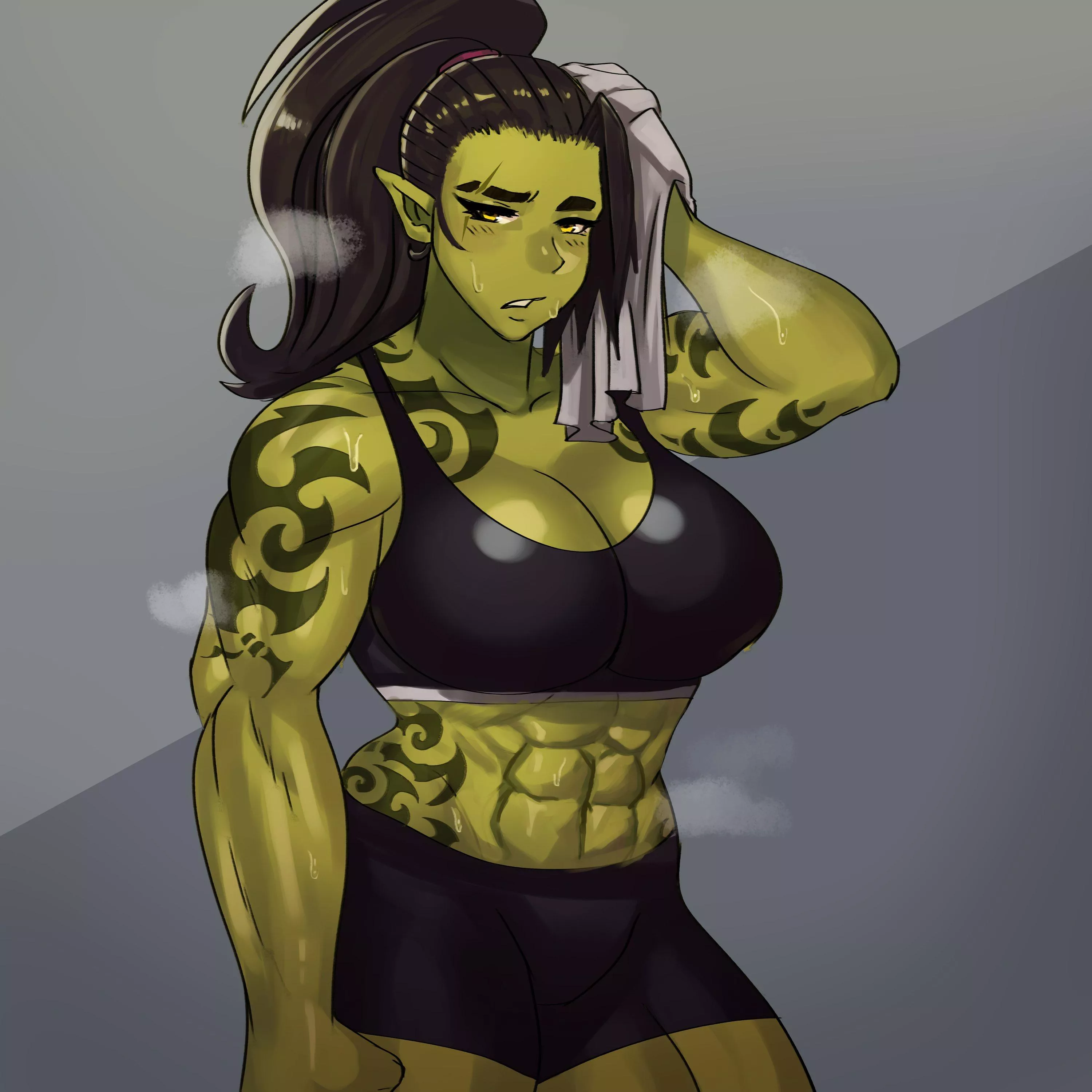Post Workout Orc.(@EzzyEcchi) posted by TheTMoneyMan