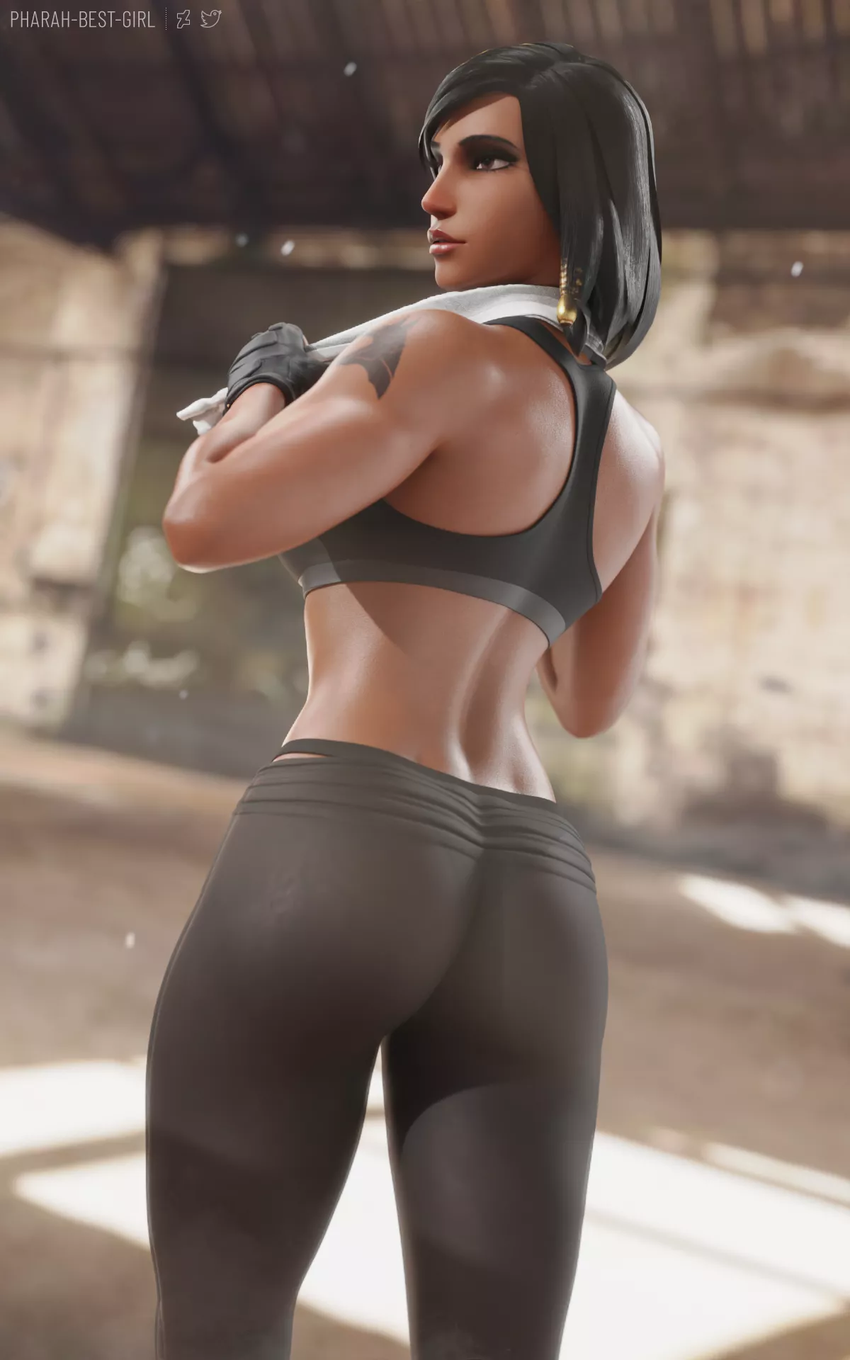 Post workout Pharah (pharah-best-girl)[Overwatch] posted by pharah-best-girl