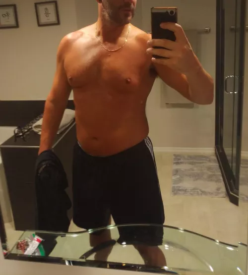 Post workout pic.. by LonelyIllustrator541