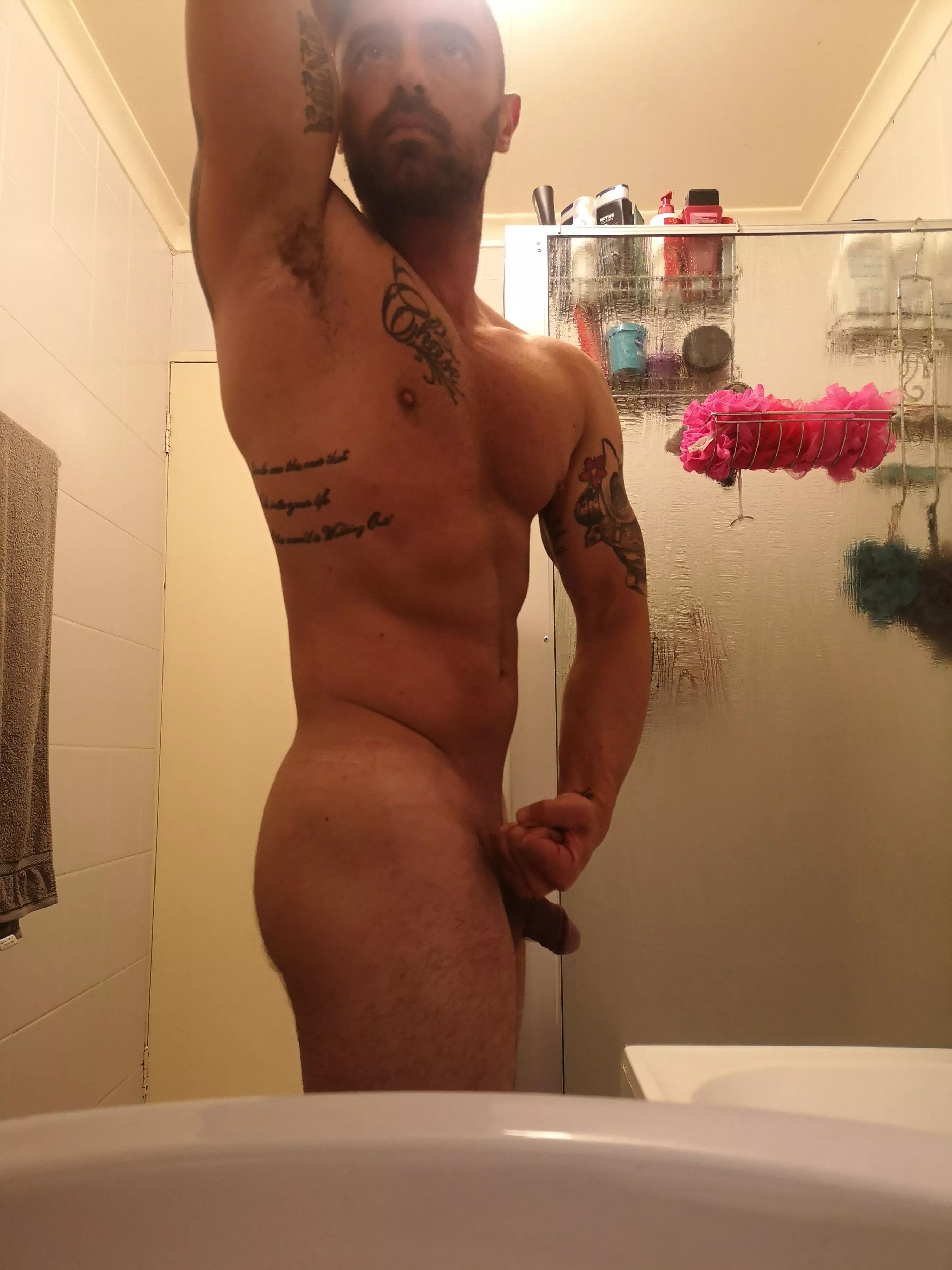 post workout posing any ladies want to help me? (M)35 posted by FitandtattedDad