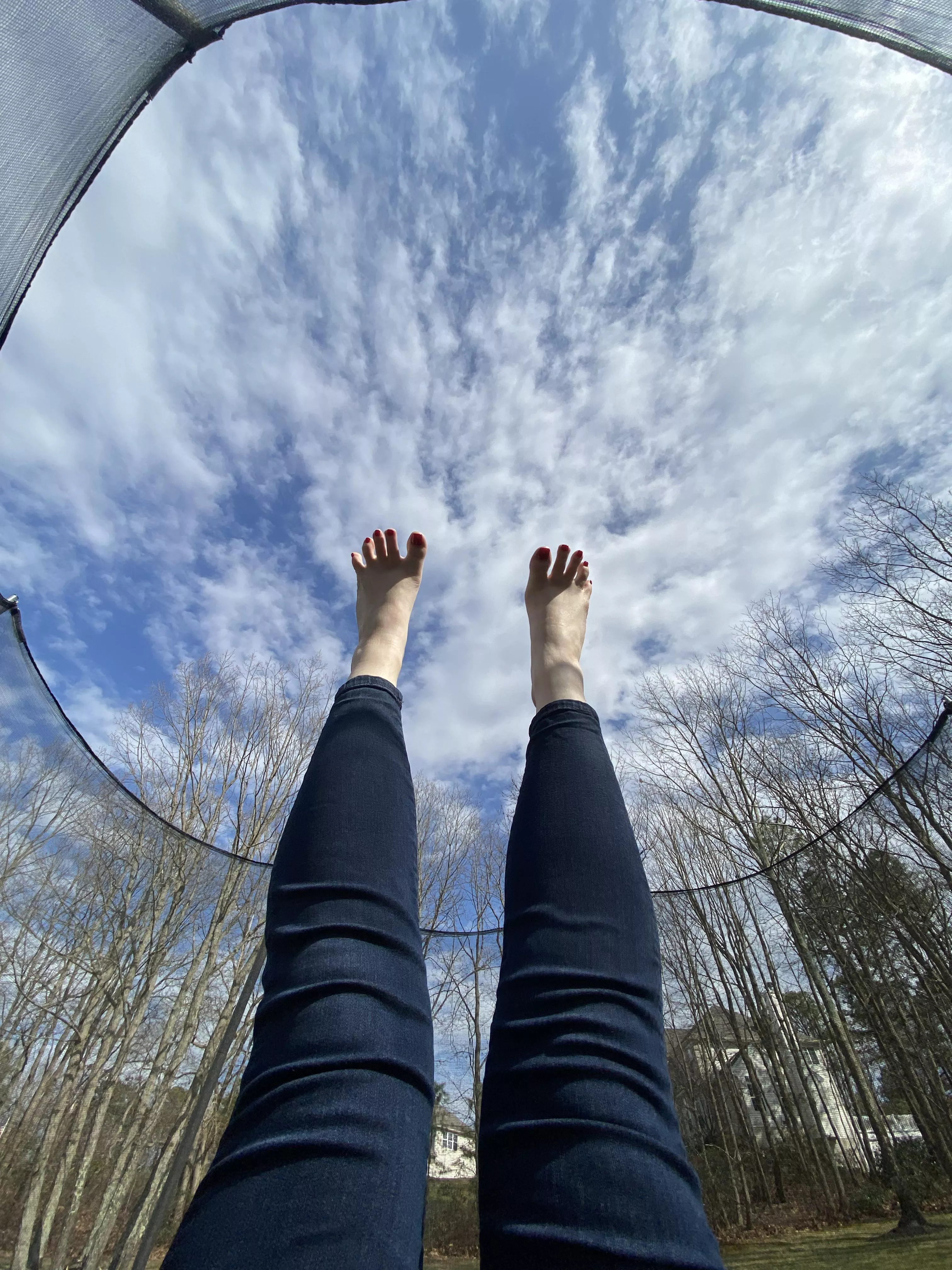 POV I’m on the trampoline with my feet in the air, what’re you doing? posted by RabbitPaws194