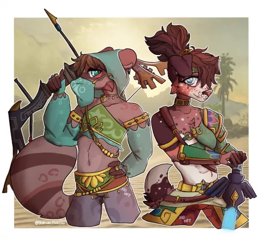 Pov: you trade outfits with your close friend to sneak into botw gerudo town together (art by me) by gagabyte