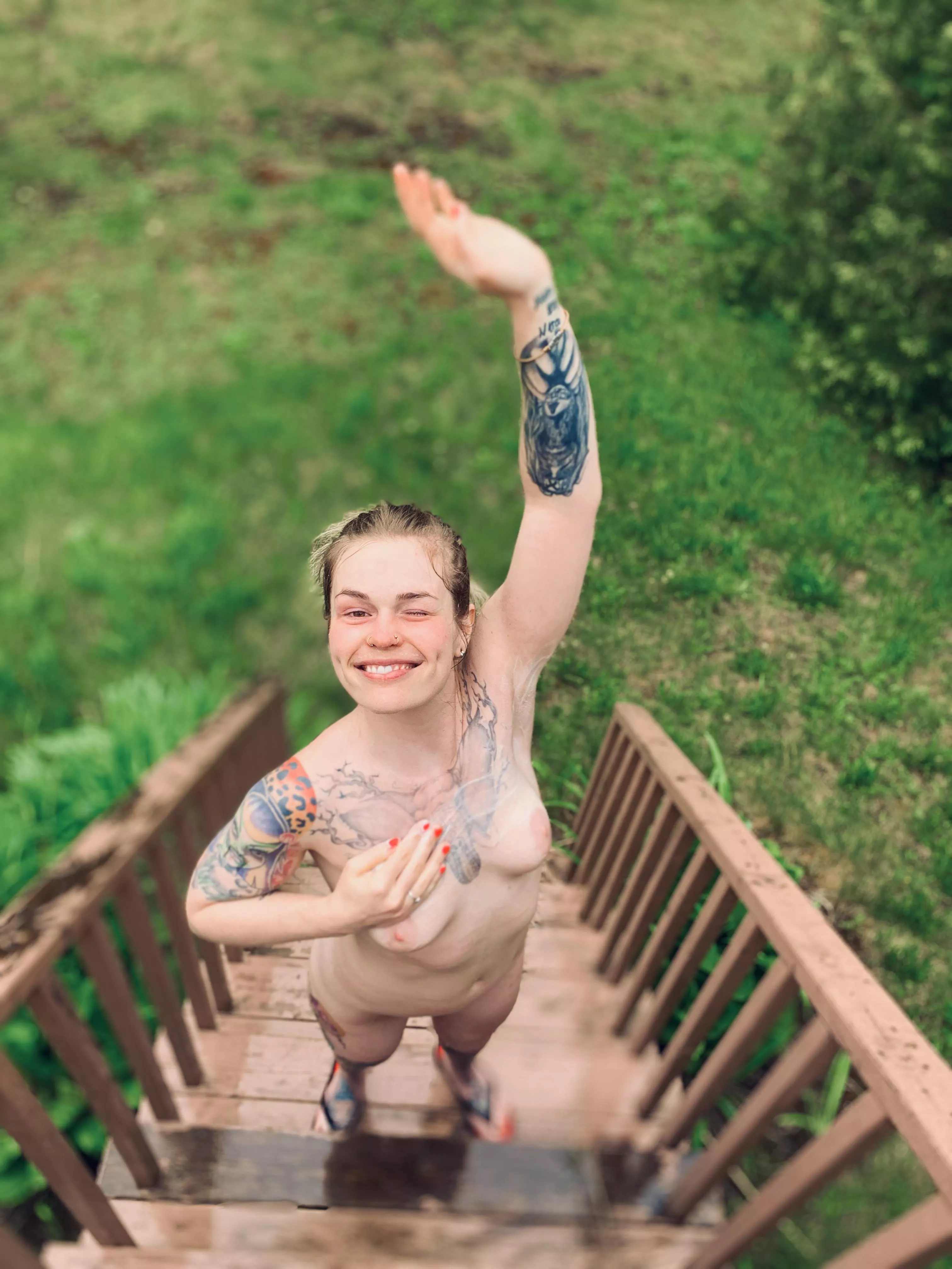 Power has been out for 2 days, makeshift outdoor shower! posted by myparentscallmebillz