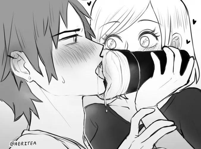 Practice Makes Perfect 👅 (Art by @Aeritea) by hornipuppy