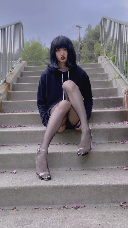 Practicing my poses in public ;) by kristenkatana