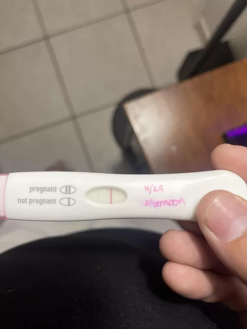 Pregnancy test ! Is my wife pregnant ? Do you see a line ? by Codeinecoyote97