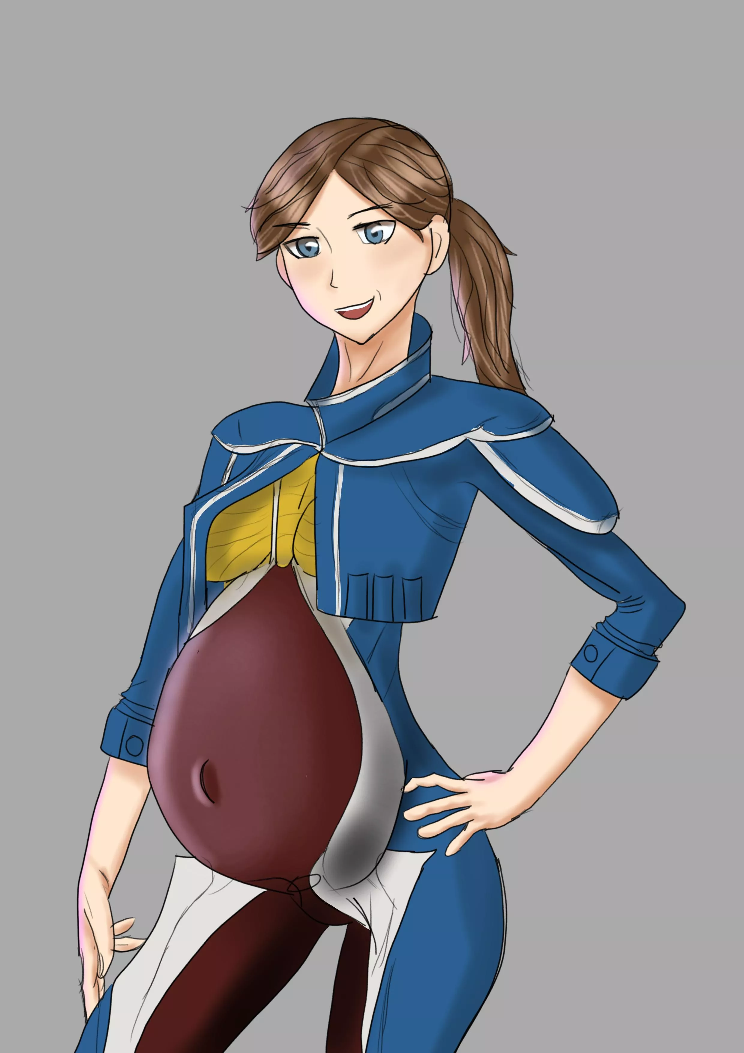 Pregnant Mesa - Warframe - by me posted by Burner_Birb