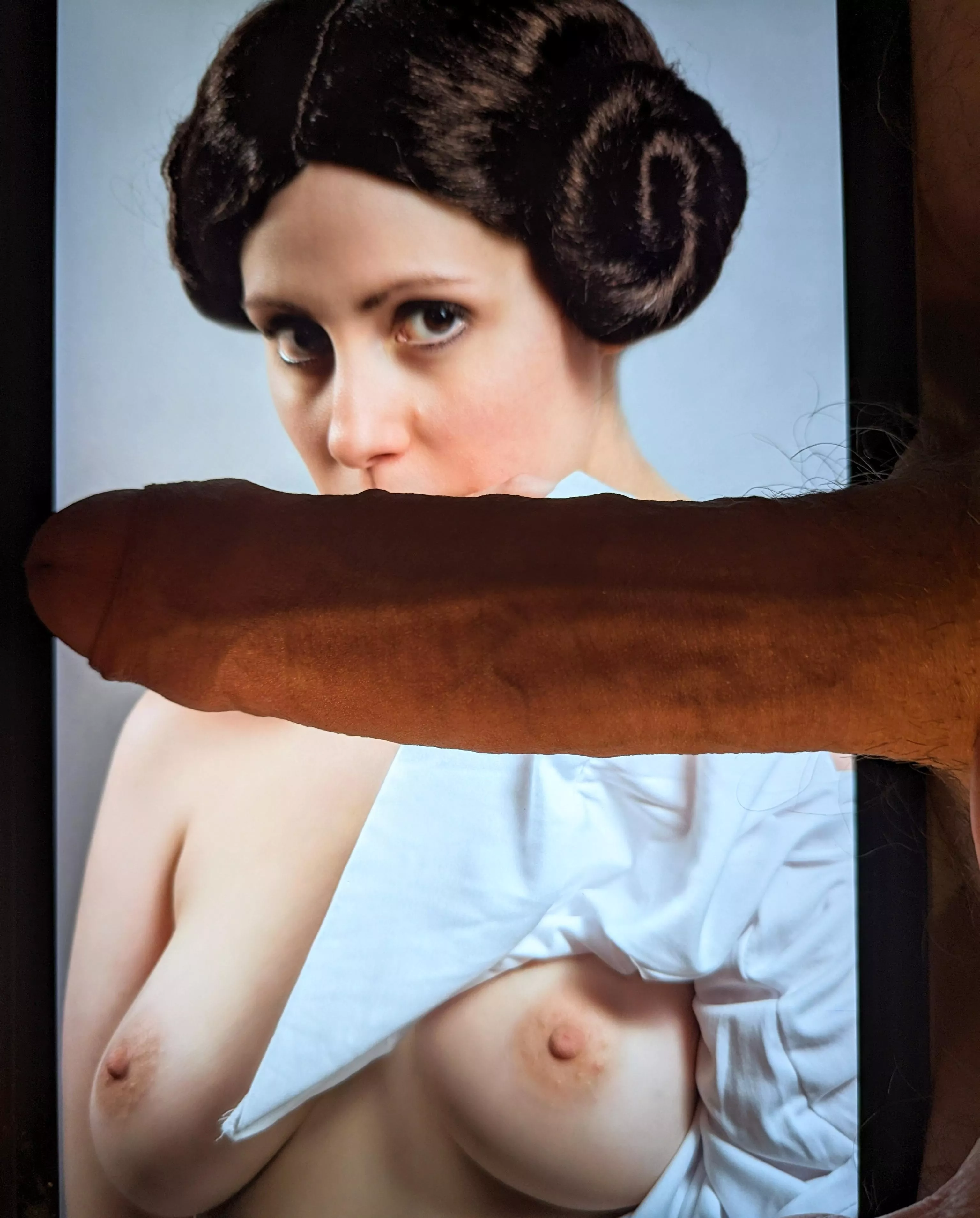 Princess Leia gets my Lightsaber posted by FreeSteak123