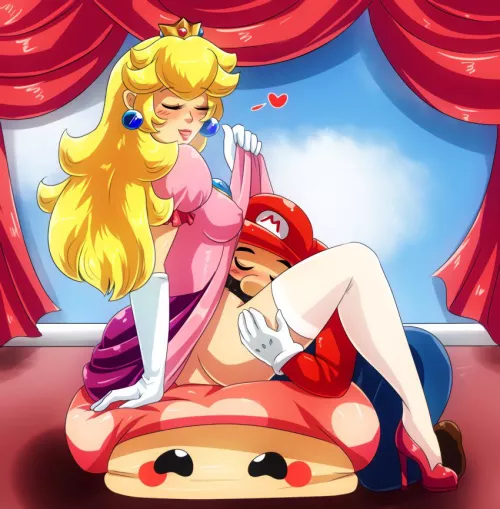 Princess Peach being licked (pineappleicious) by Nintendo_Gamer_XD