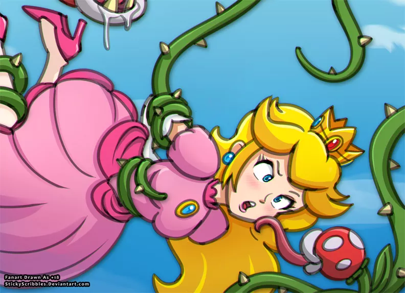 Princess Peach Piranha Tentacle Bondage ( StickyScribbles ) posted by 24Emma