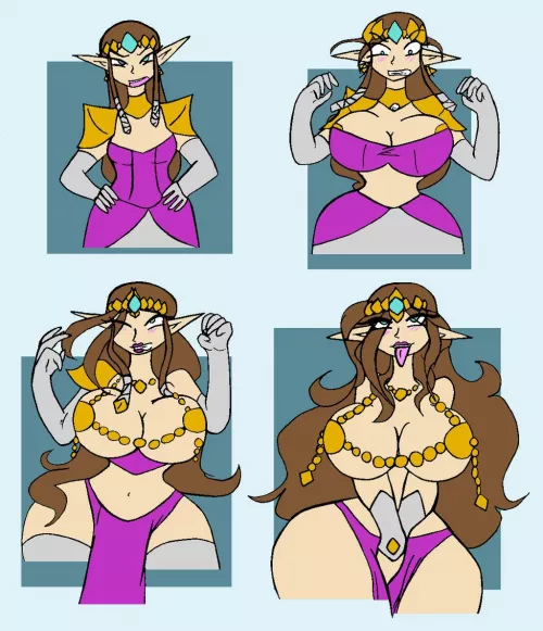 Princess Zelda Bimbofication (Artist: Da-fuze) by _Axolittle