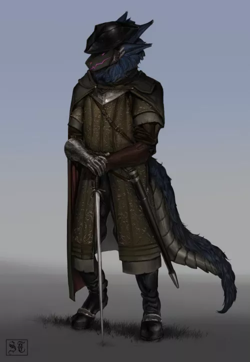 Protogen knight - Art by me by sacred_templar