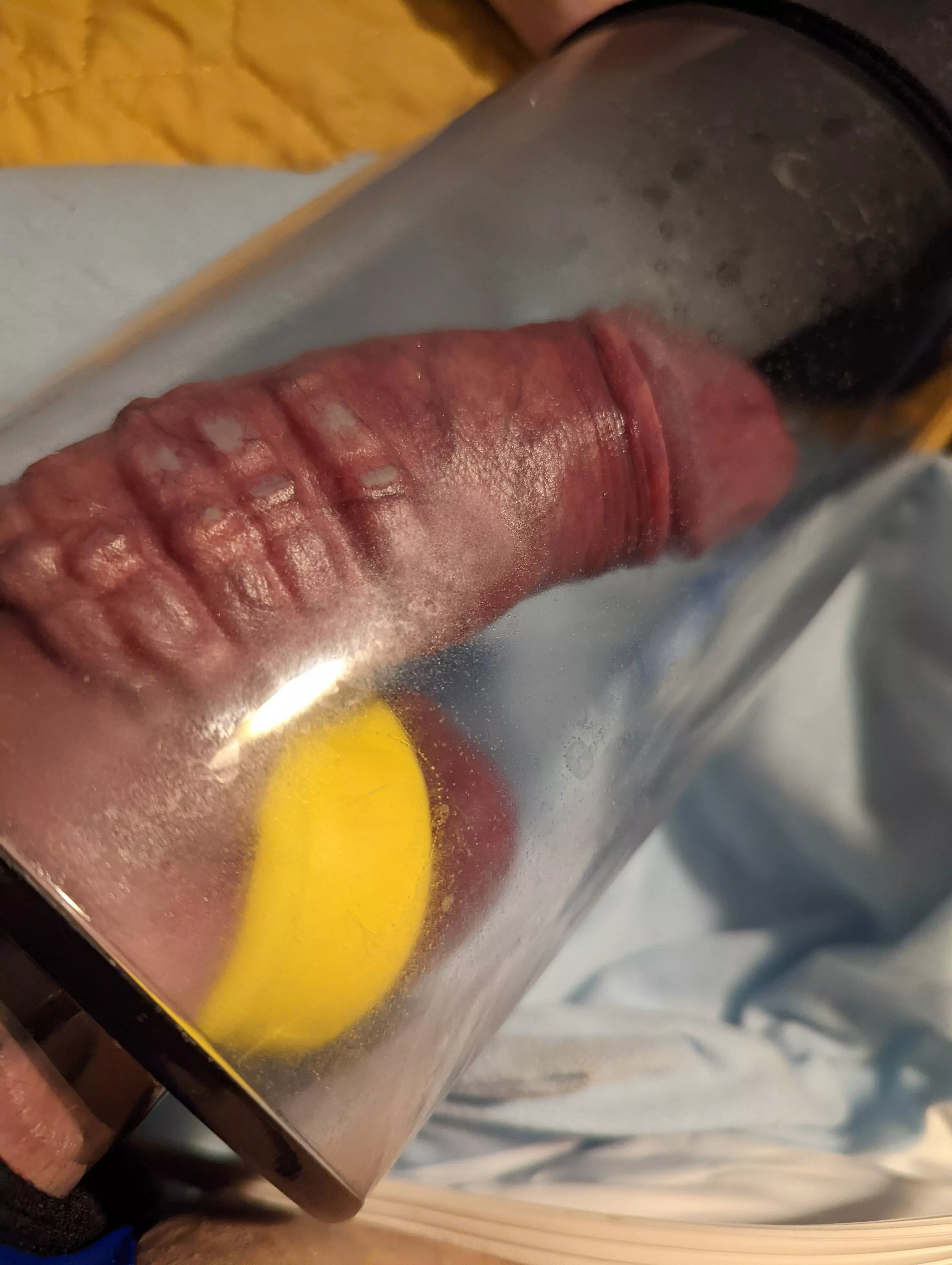 pumping in [m]y 2-stage tube, while wearing a silicone ball stretcher posted by rexxxtyrant