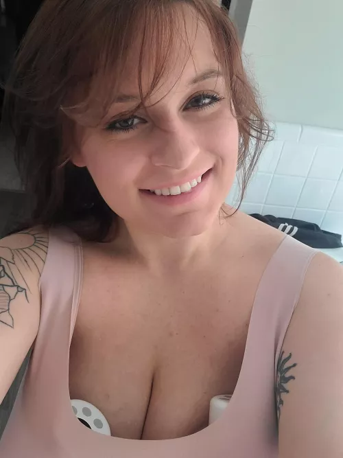 Pumping while I get ready for the day. by Dee-Alice